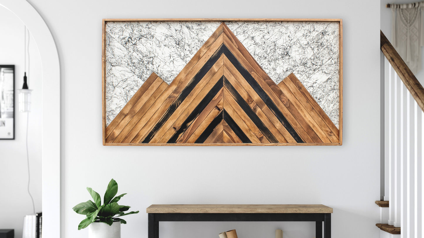 Classic Wood Mosaic Art: Nero 2x4
