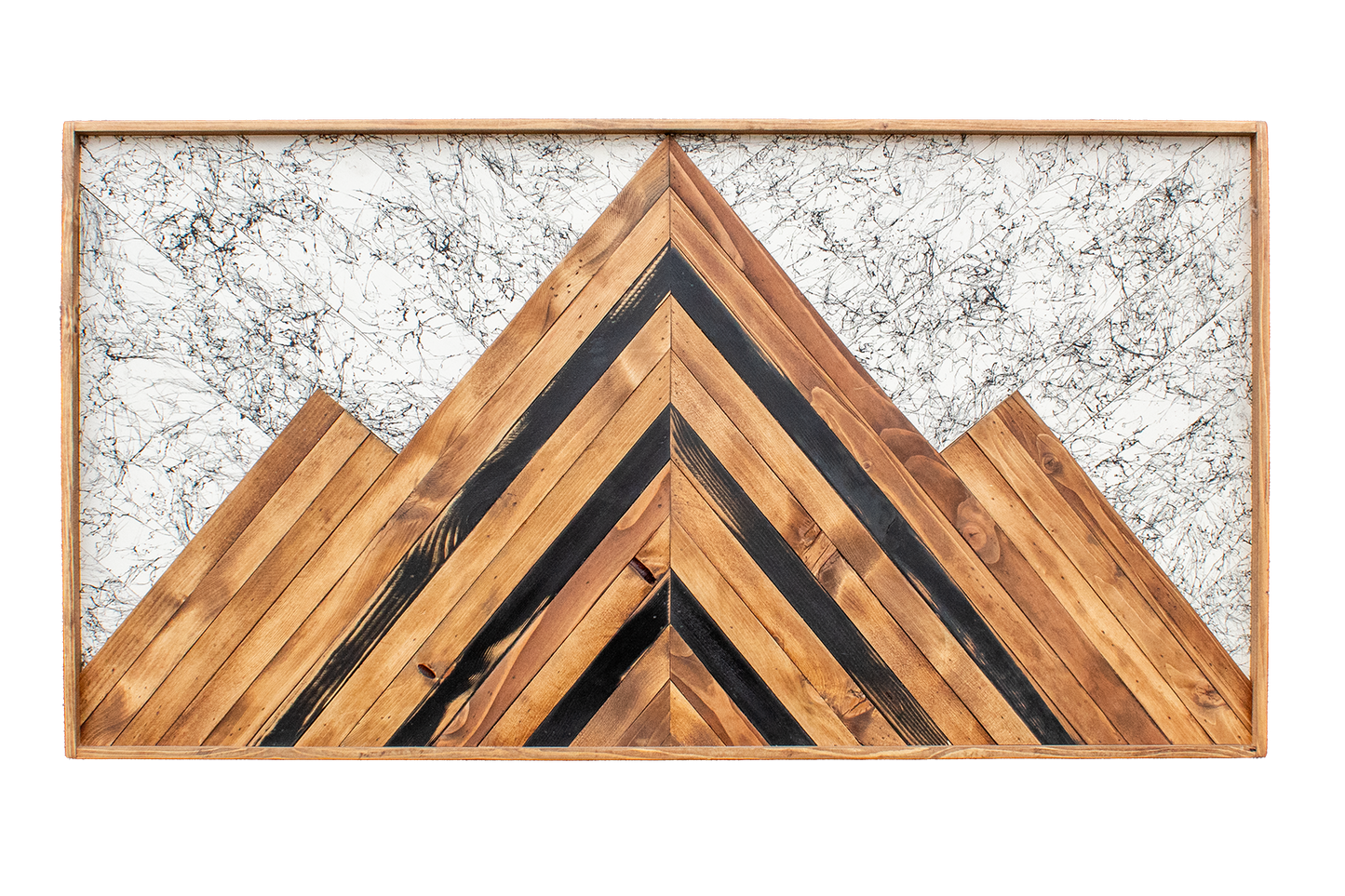 Classic Wood Mosaic Art: Nero 2x4
