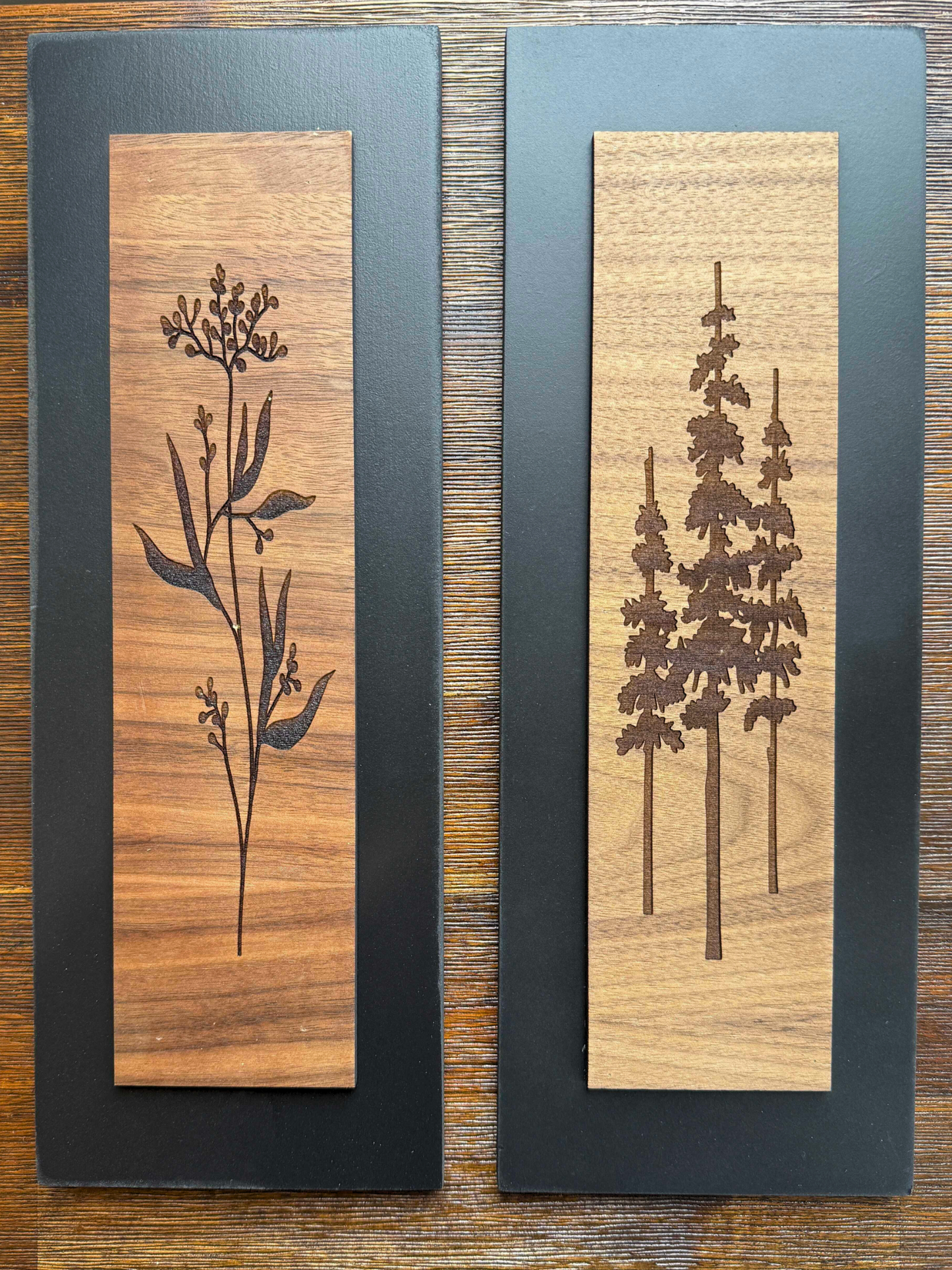 Freeform Wildflower and Evergreen Wood Art