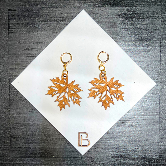 BB + Friends Autumn Leaf Wood Earrings
