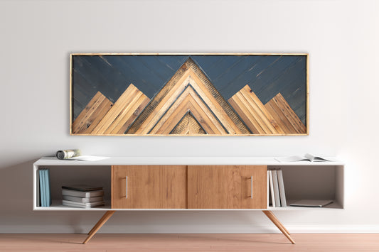 Classic Wood Mosaic Art: Horizon 2x6