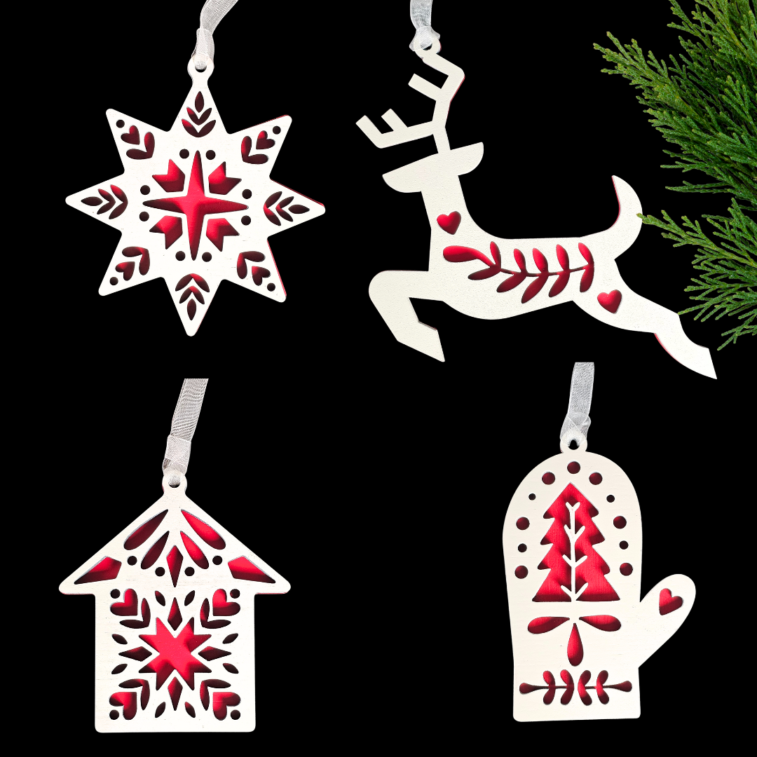 Scandinavian Inspired Wood Ornaments BB + Christmas